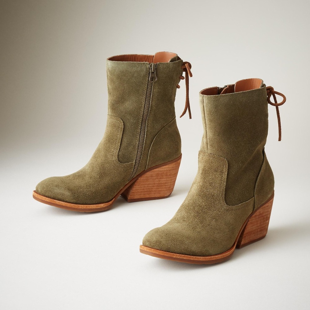 Kork-Ease® Olive Green Suede Cherna Bootie